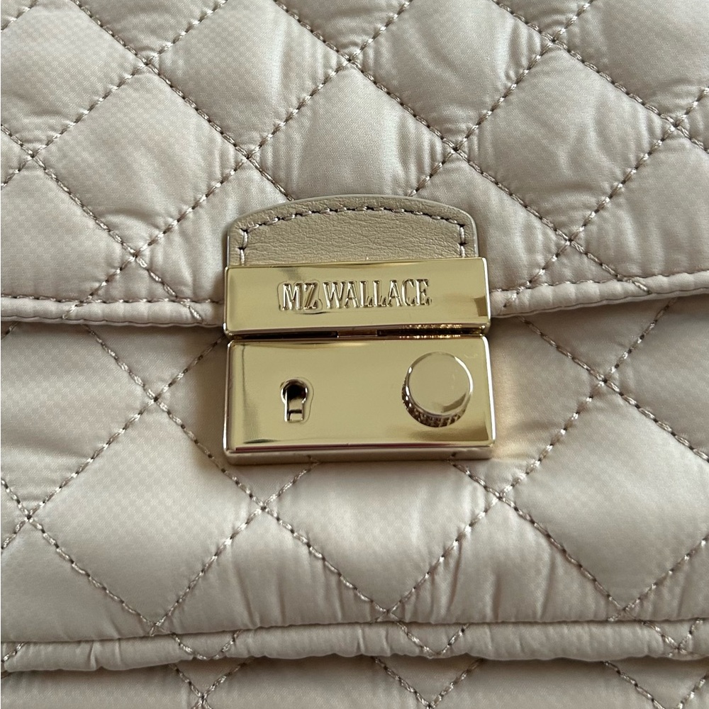 MZ Wallace Quilted Cream Crossbody Shoulder Bag. NWT. - Picture 4 of 11